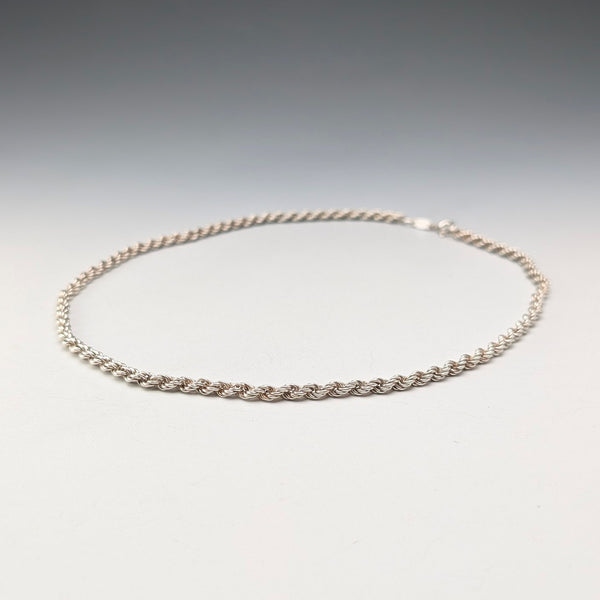 英国ヴィンテージ 純銀製 ツイストチェーン ネックレス45cm 9g G.H.G
